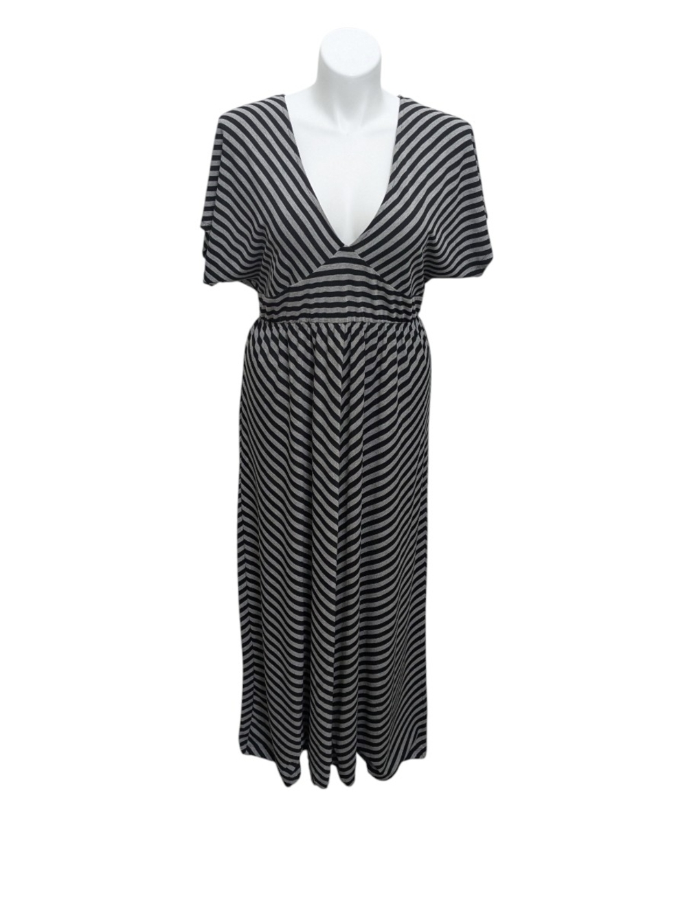 Torrid Black & Gray Maxi Dress Flowy Stretch Comfort Casual size 2 (18/20)